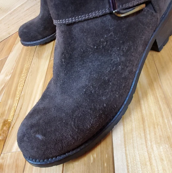 Davos Gomma Brown Suede Boots Women's Size 7 - Picture 3 of 11